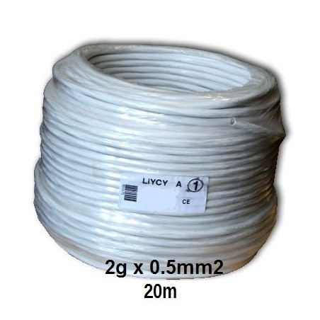 Cable bi-polaire electrique 0.5mm2 20 mètres