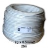 20 metres de cable bi polaire 0.5 mm2